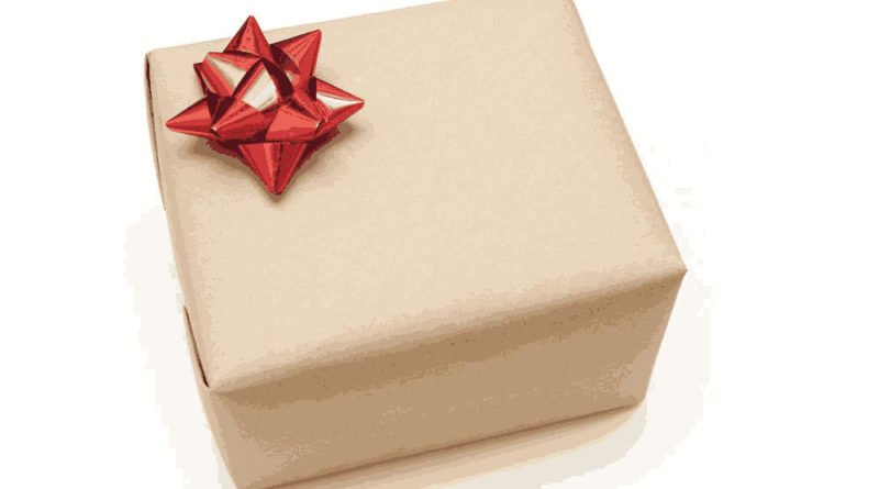 plain wrapped gift box